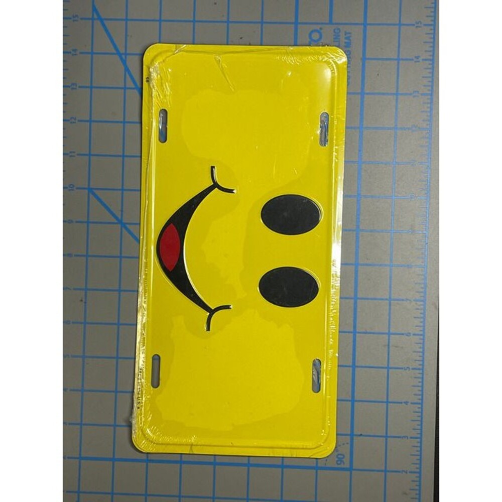 Yellow Smiley Face Novelty License Plate Happy Face Emoji